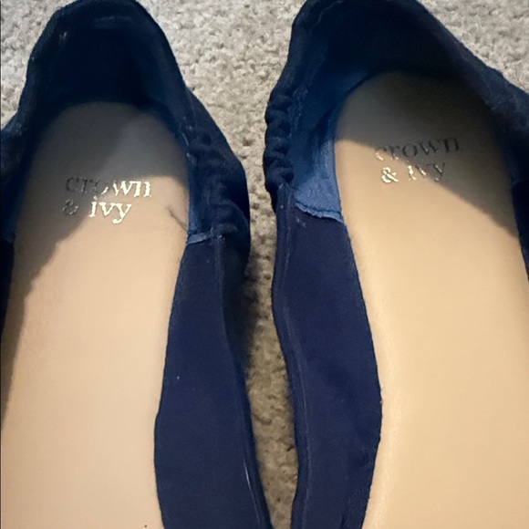 Women's Navy Blue Flats - Picture 3 of 9